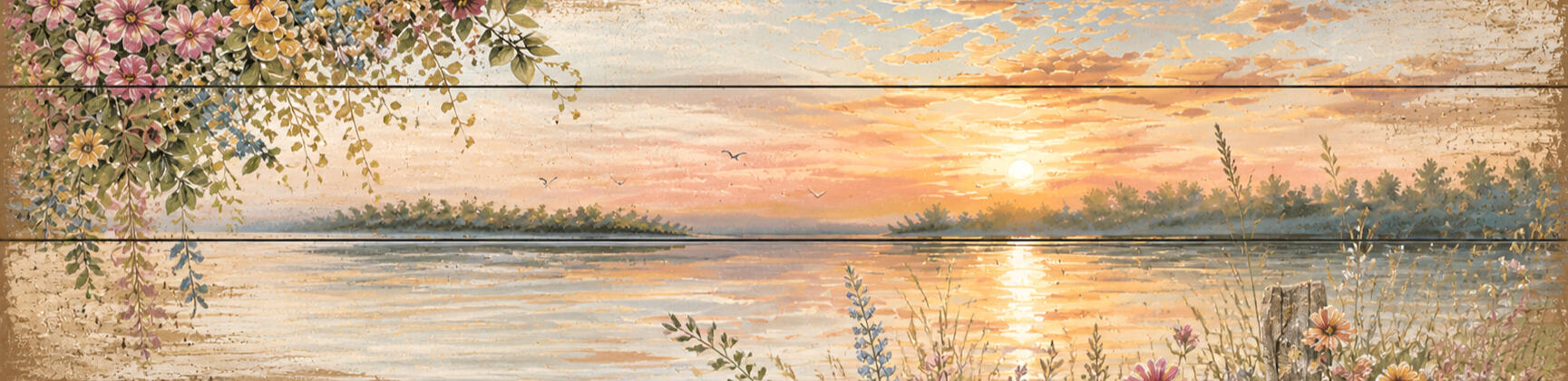 Sunset Lake 11.5 x 35 Inches